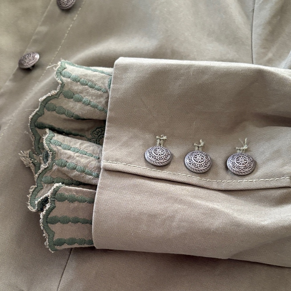 Sundance Women's Utility Jacket in Olive with suede trim - Picture 8 of 10